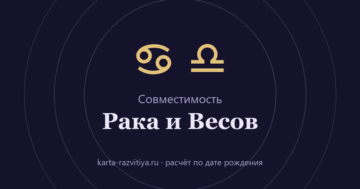 Совместимость Рака и Весов — знаки Рак и Весы